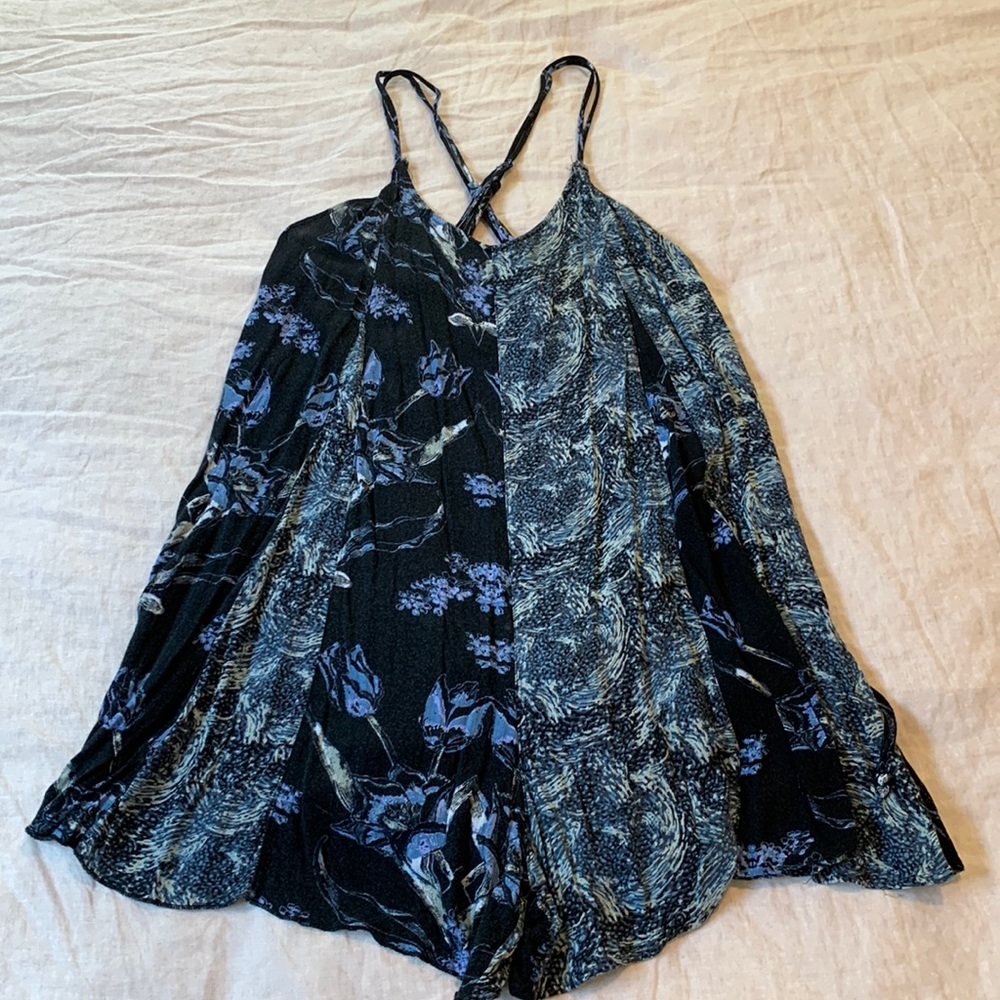 Blue Free People Flowy Romper